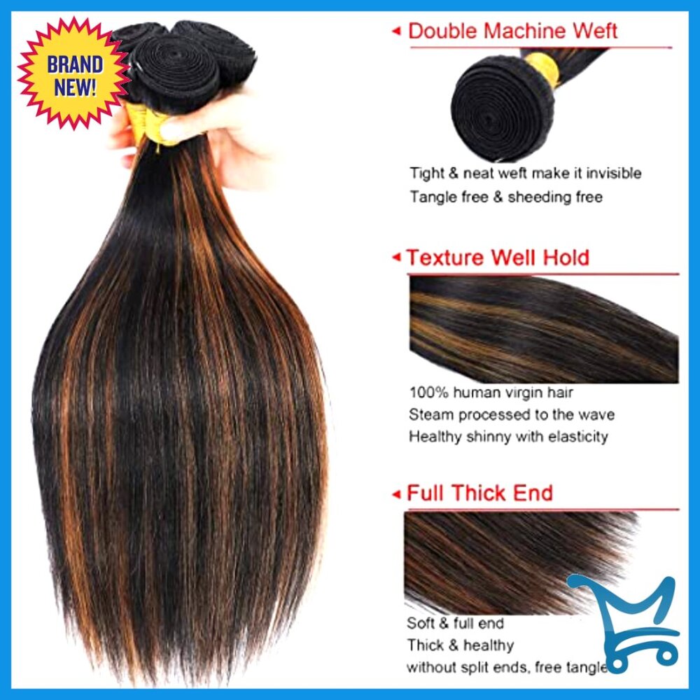 10A Remy Virgin Human Hair Extensions 3 Bundles with 4x4 Lace Closure - Picture 5 of 6